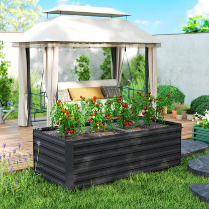 Jardinière surélevée acier galvanisé avec tiges renforcées 180cm