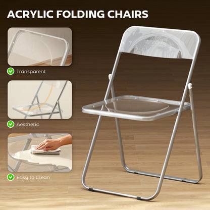 Chaises pliantes acrylique transparentes — Lot de 4