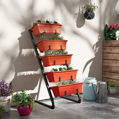Jardinière verticale 5 étages avec 5 bacs — Noir