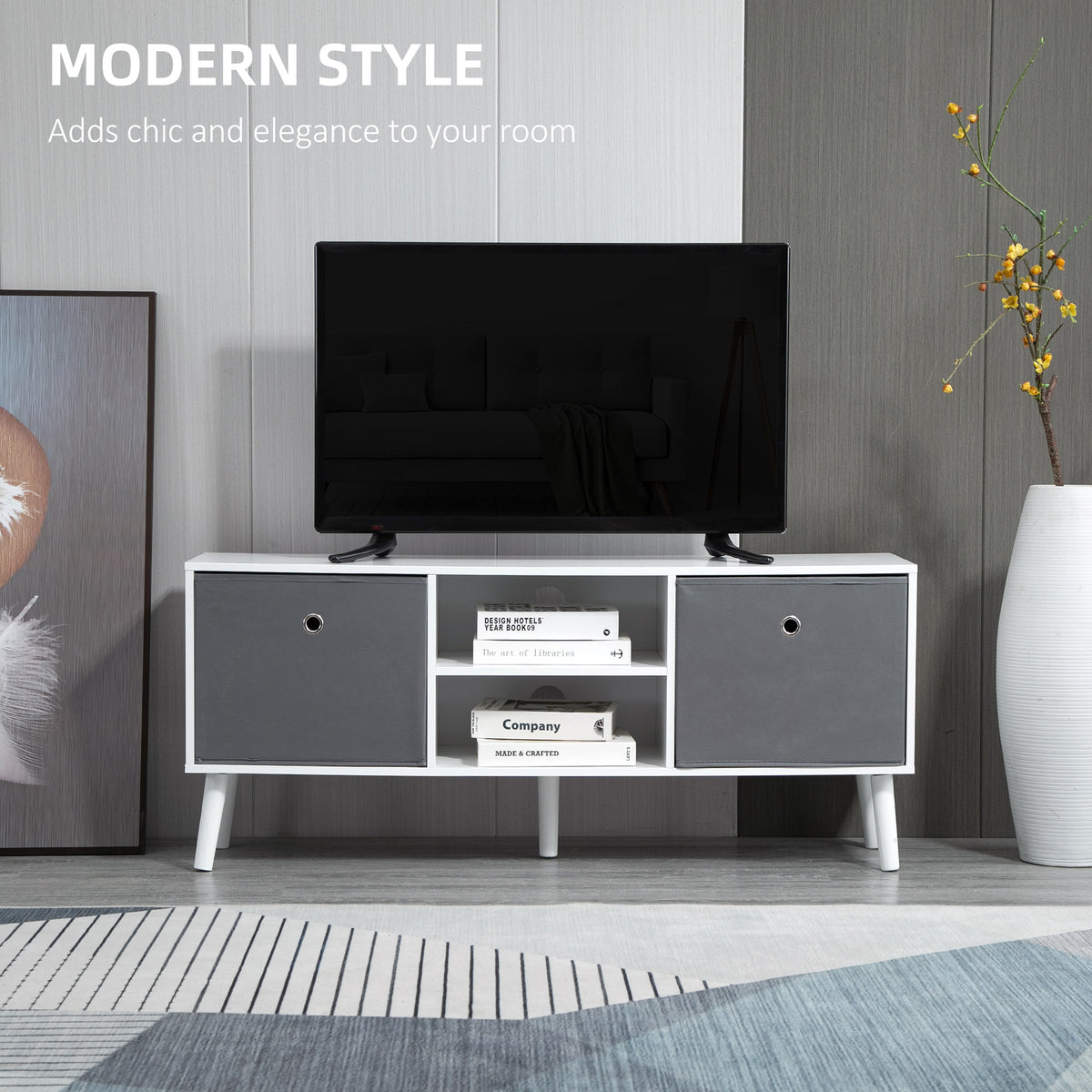 Meuble TV moderne avec tiroirs pliables