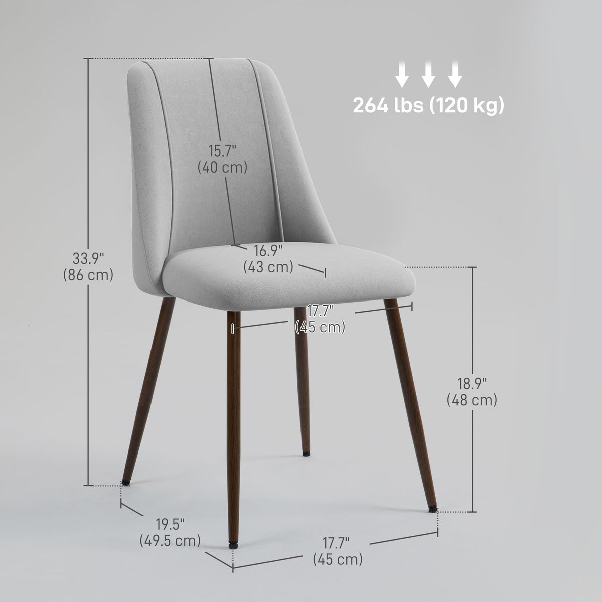 Ensemble de 6 chaises de salle à manger en velours