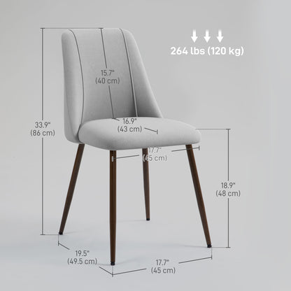 Ensemble de 6 chaises de salle à manger en velours