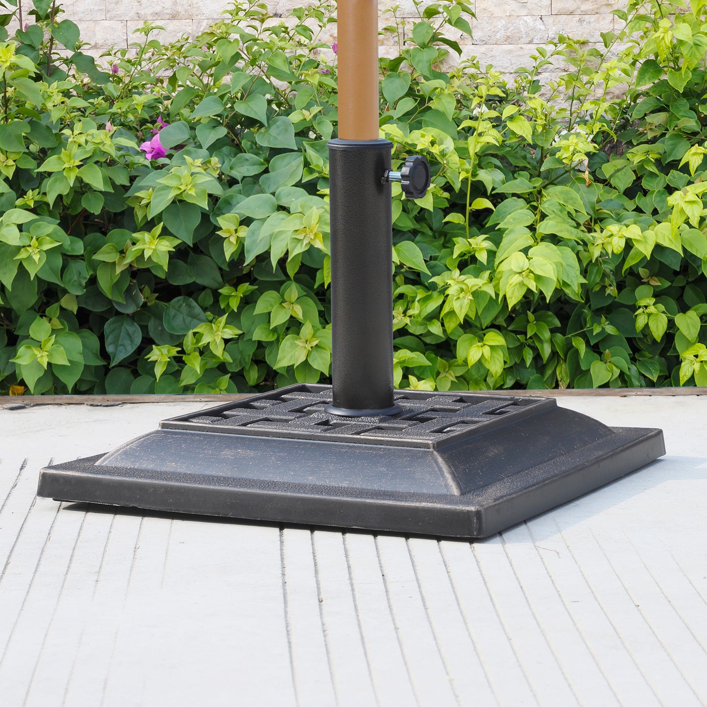 Base de parasol carrée résine 9 kg — bronze