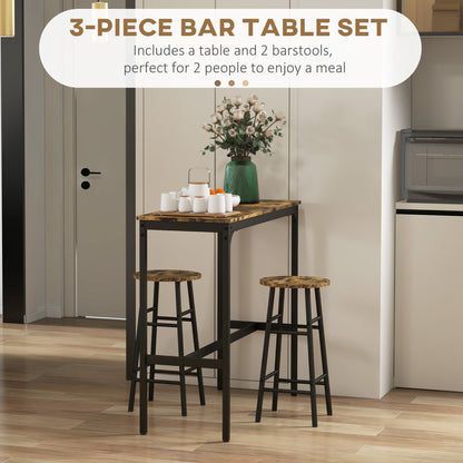 Ensemble bar 3 pièces table haute et tabourets