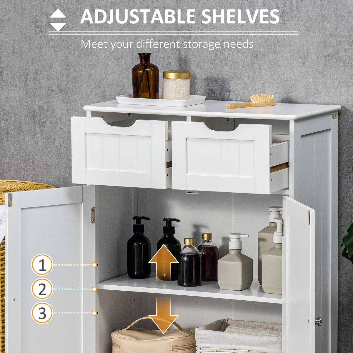 Meuble de rangement pour salle de bain à deux tiroirs