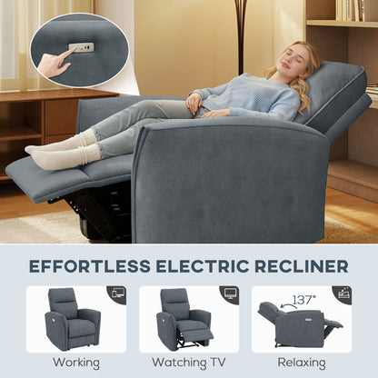 Fauteuil inclinable électrique en tissu simili-cuir