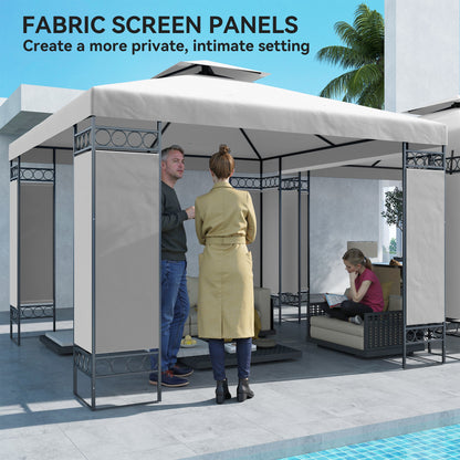 Gazebo double toit avec panneaux écran 3x3m