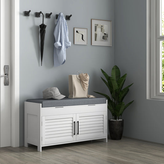 Banc d'entrée avec rangement caché et coussin
