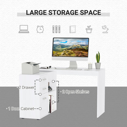 Bureau d'ordinateur en L convertible