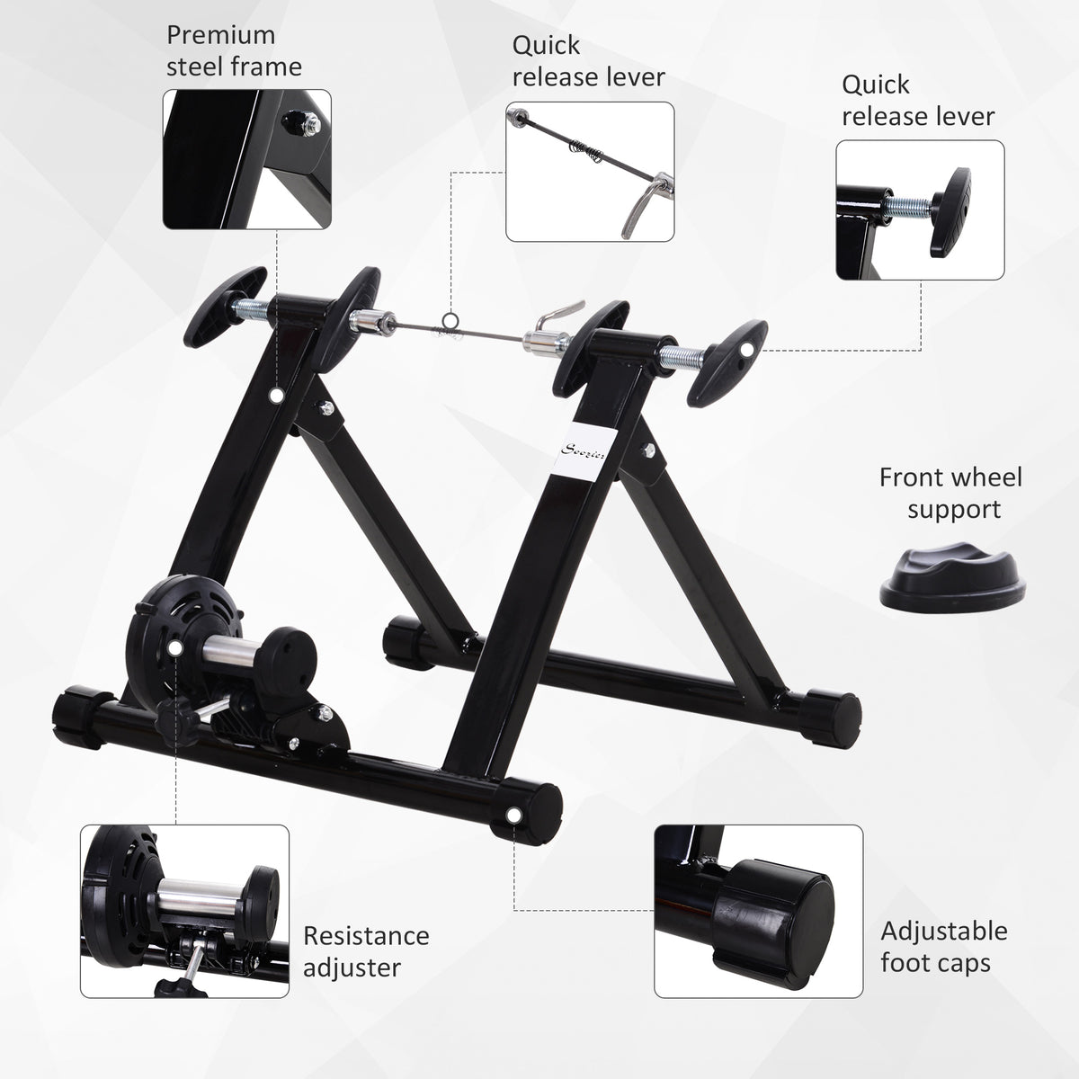 Entraîneur de vélo pliable pour intérieur 26-28" 700C