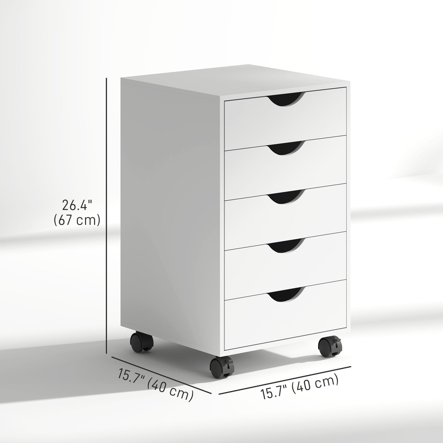 Classeur mobile 5 tiroirs en bois composite