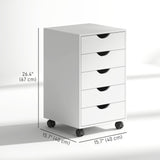Classeur mobile 5 tiroirs en bois composite