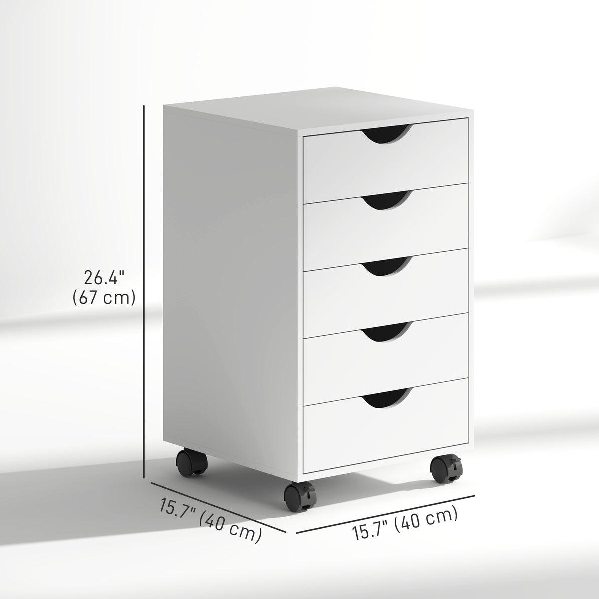 Classeur mobile 5 tiroirs en bois composite