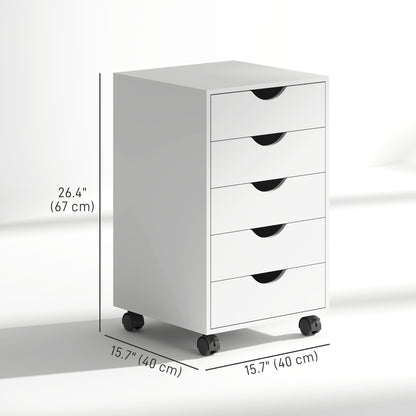 Classeur mobile 5 tiroirs en bois composite