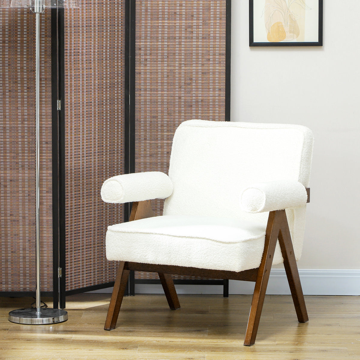 Fauteuil accent velours côtelé coussin épais