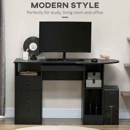 Bureau d'ordinateur moderne avec rangement et tiroirs