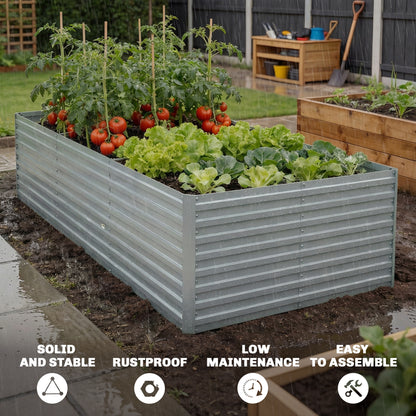 Bac de jardinage surélevé galvanisé extra profond 240x120x60cm