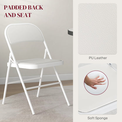 Chaises pliantes rembourrées en similicuir — lot de 2