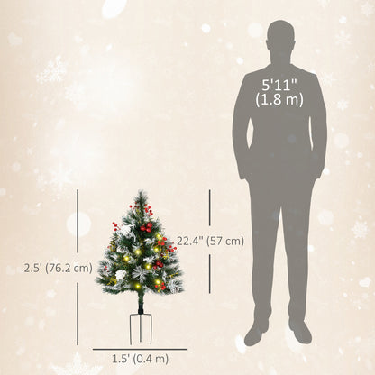 Sapins de Noël artificiels pré-éclairés 60 cm — lot de 2