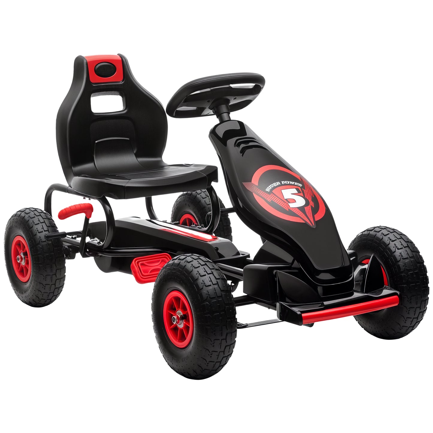 Kart à Pédales Aosom pour Enfants - Cadre Acier avec Freins