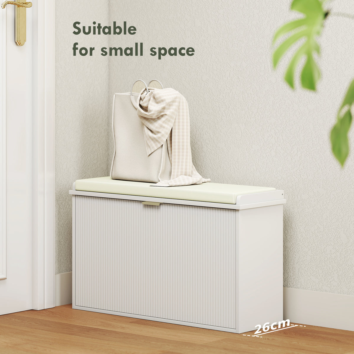 Banc d'entrée de rangement pour chaussures avec coussin