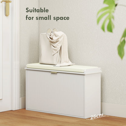 Banc d'entrée de rangement pour chaussures avec coussin