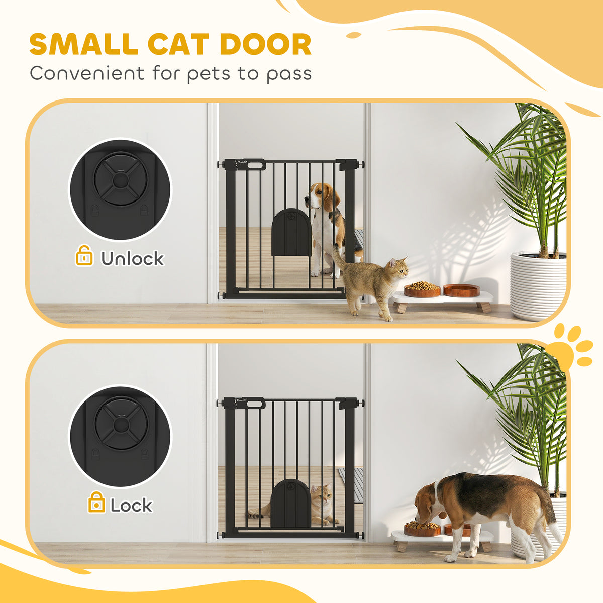 Barrière de sécurité pour chiens avec porte