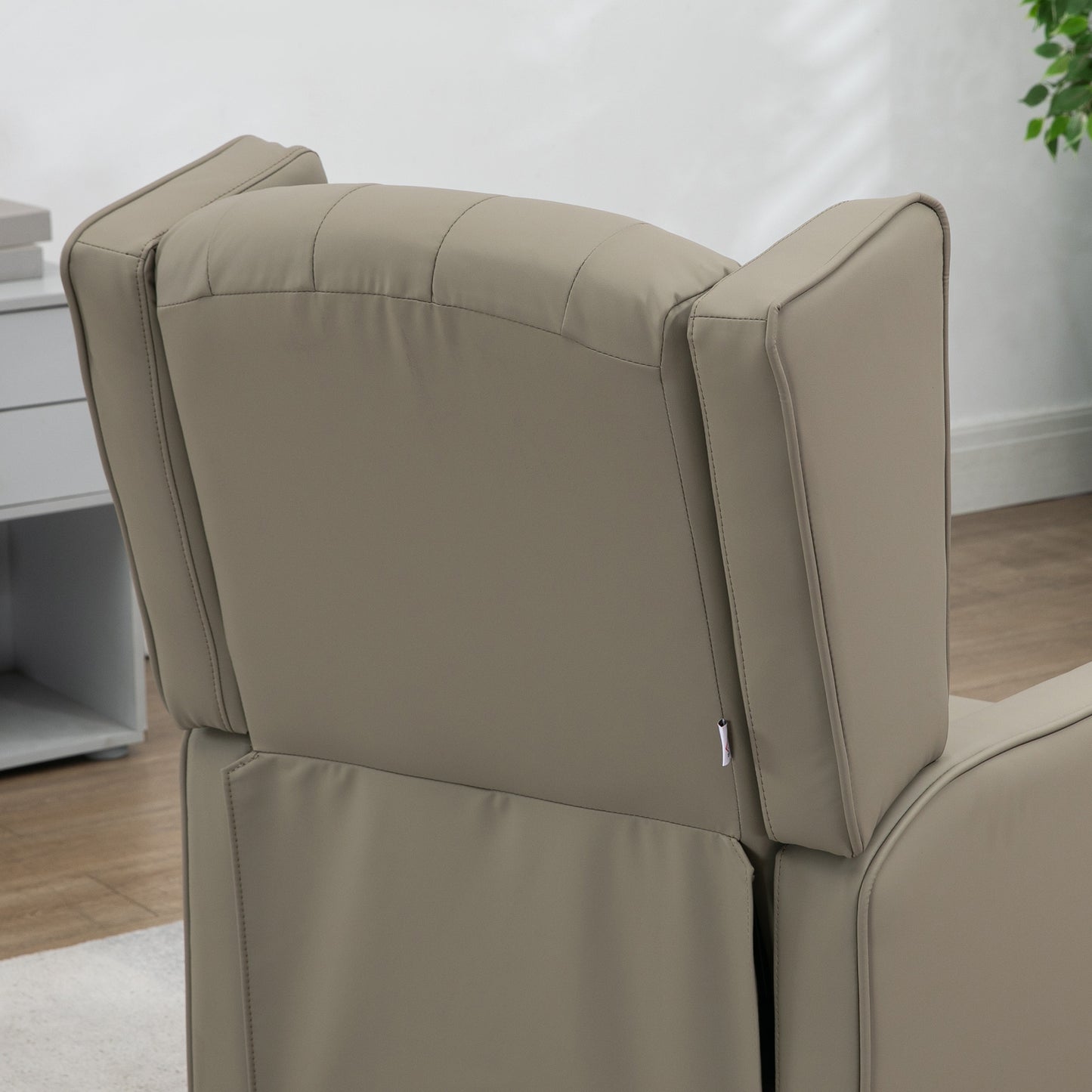 Fauteuil d'appoint cuir synthétique rembourrage épais — kaki