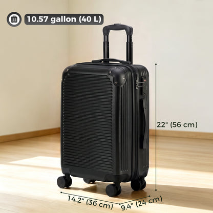 Valise rigide extensible 50 cm — noir