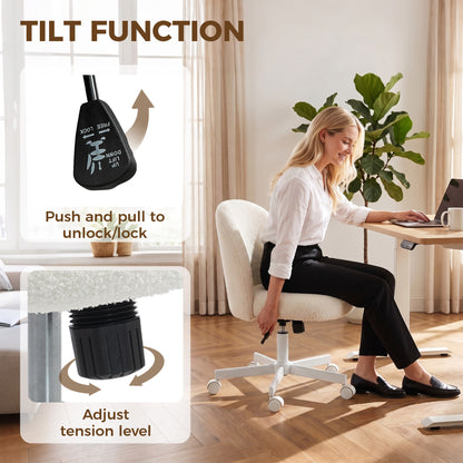 Chaise de bureau pivotante en sherpa