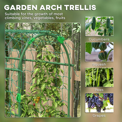 Treillis de jardin en arche avec filet grimpant