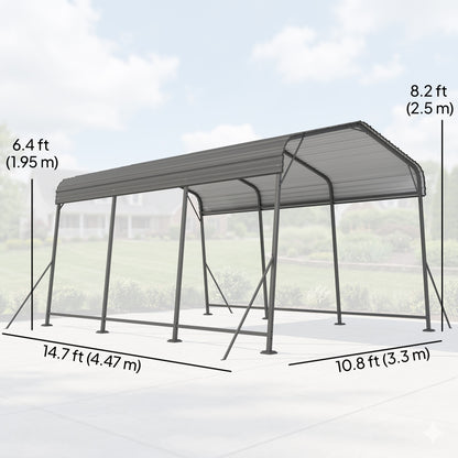 Abri auto métal robuste 10 x 15 pi toit gable