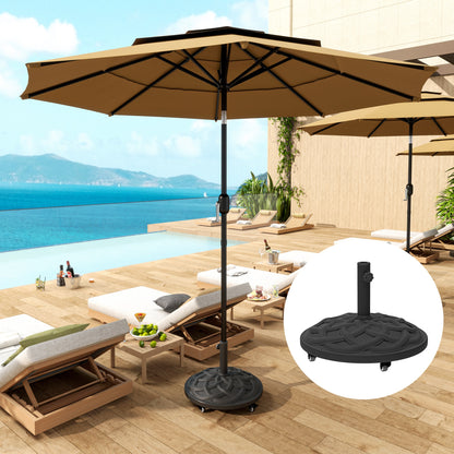 Socle de parasol rond avec roulettes 20 kg
