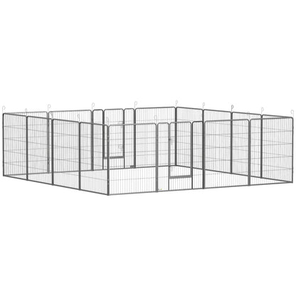 Parc pour chien 16 panneaux robuste — 99 cm