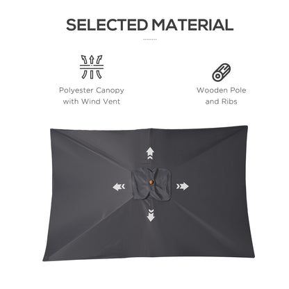 Parasol rectangulaire bambou 213 x 305 cm