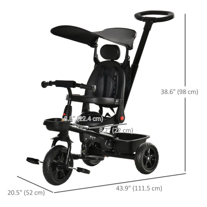 Tricycle évolutif 5-en-1 avec poignée parentale
