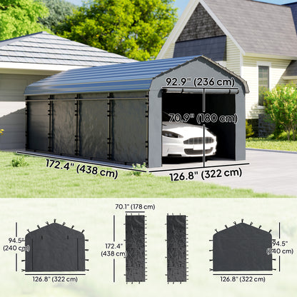 Ensemble de toiles latérales pour carport 3 x 4,6 m