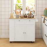 Îlot de cuisine roulant avec tablettes réglables