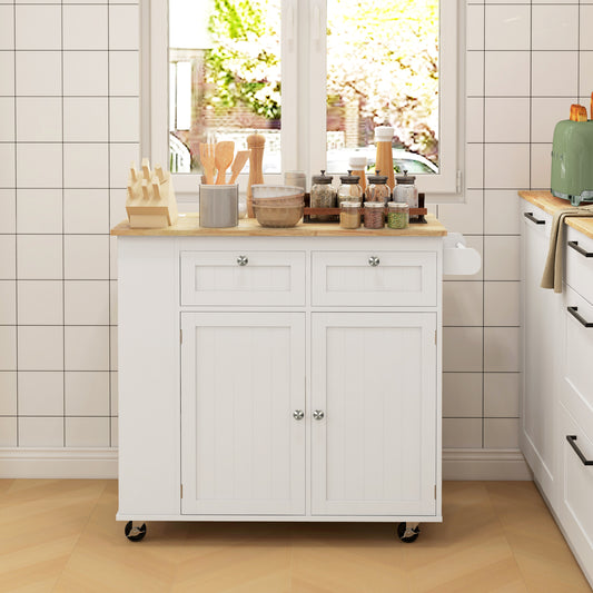 Îlot de cuisine roulant avec tablettes réglables