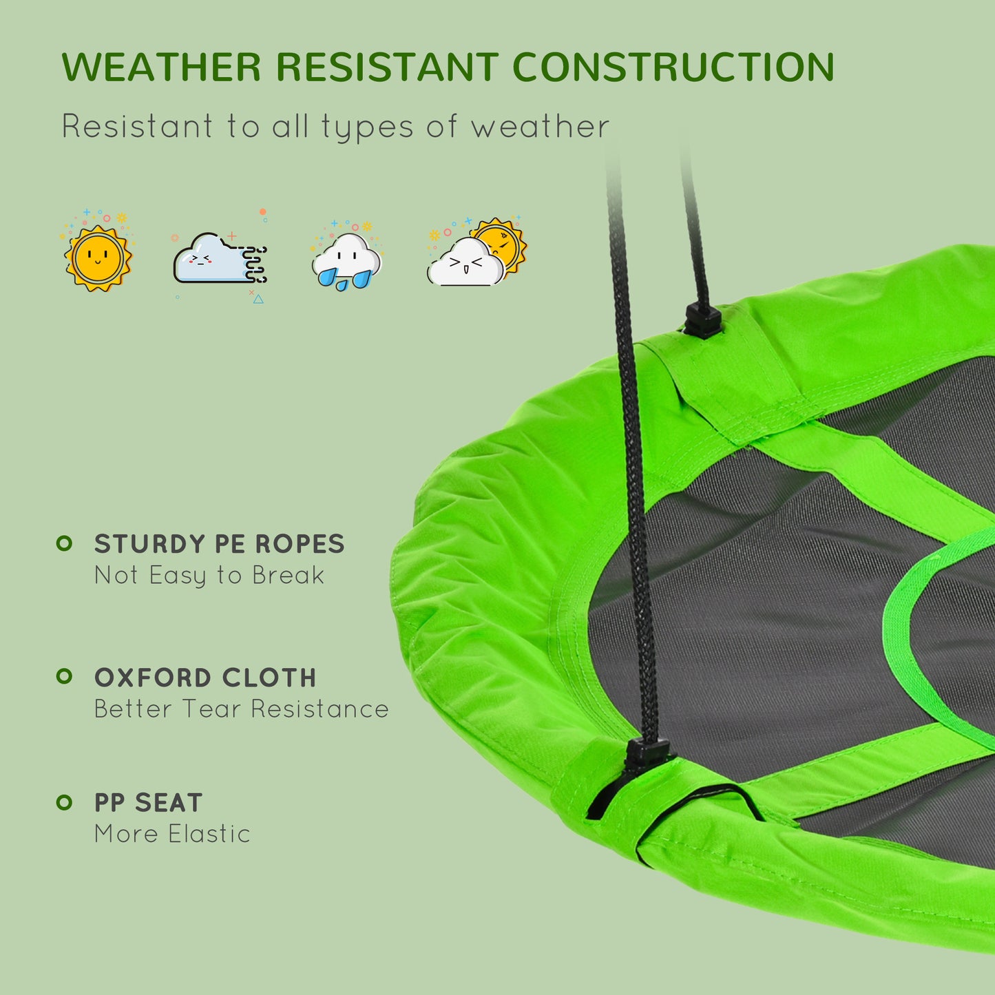Balançoire soucoupe ronde pour enfants 110 cm