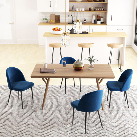 Chaises de salle à manger en velours ensemble de 4