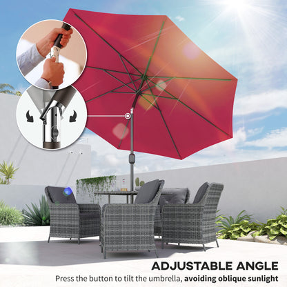 Parasol de patio rond 10 pieds avec manivelle