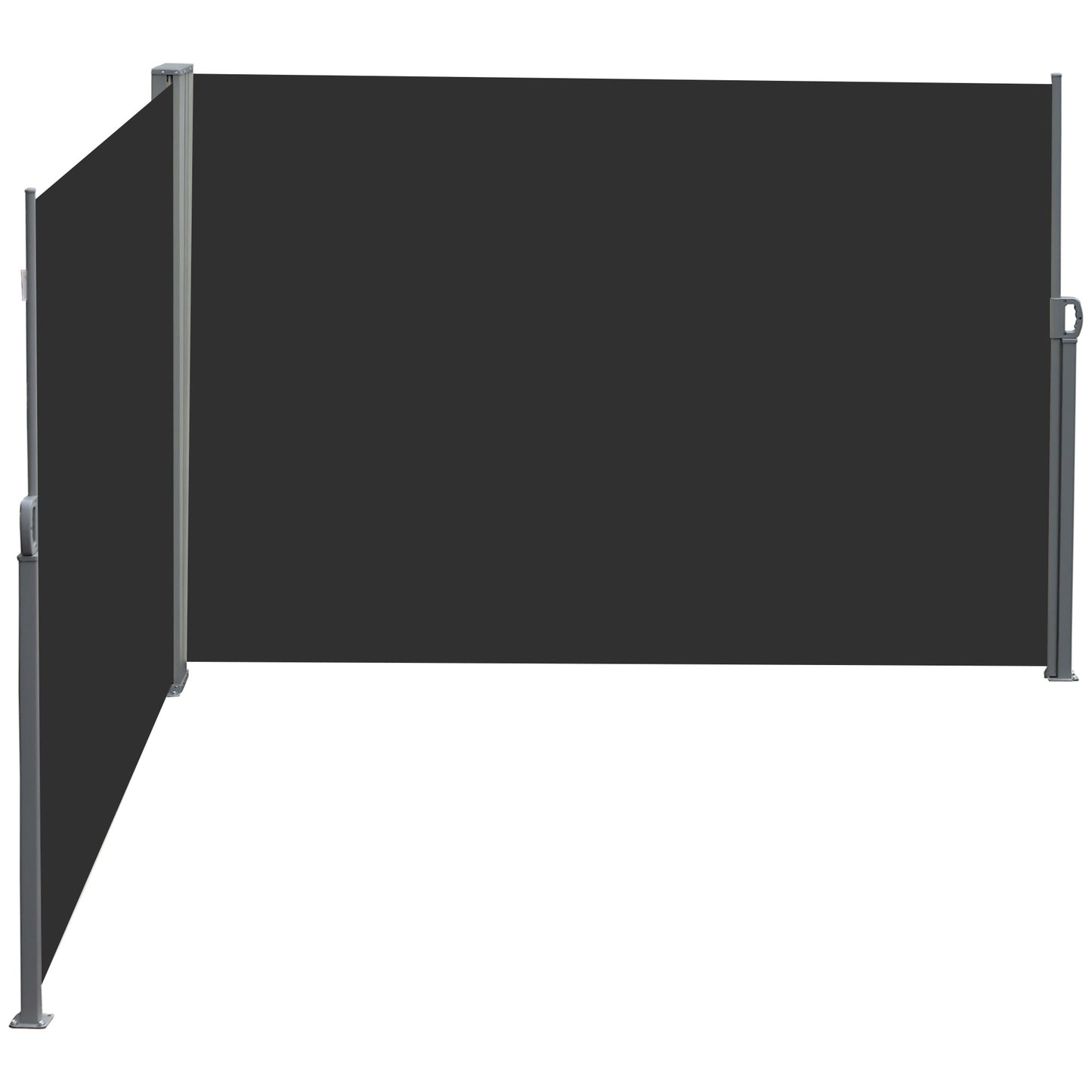 Parasol Rétractable Double 600cm Outsunny - Brise-Vue Patio Noir