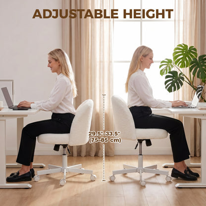 Chaise de bureau pivotante en sherpa