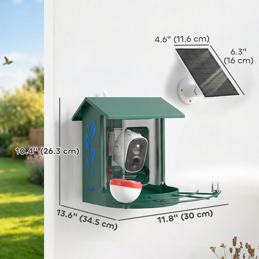 Mangeoire connectée pour oiseaux avec caméra IA solaire