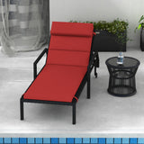 Coussin de chaise longue avec appuie-tête et attaches
