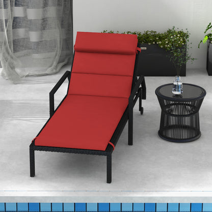 Coussin de chaise longue avec appuie-tête et attaches
