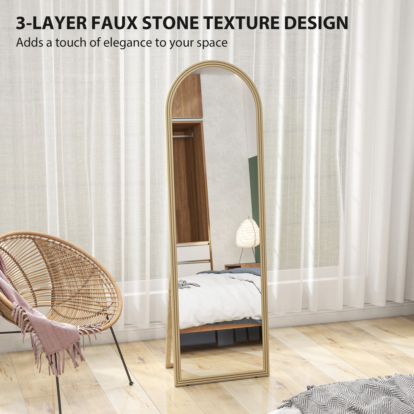 Miroir pleine longueur arqué sur pied 163 cm