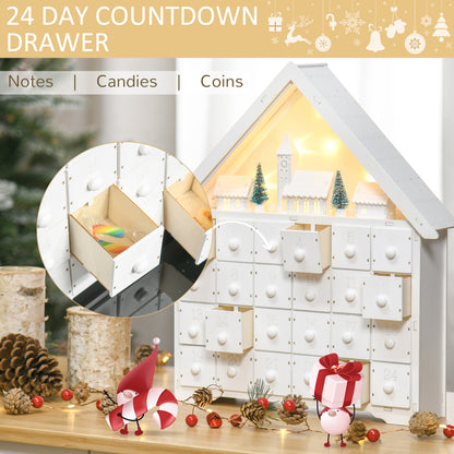Calendrier de l'Avent Noël lumineux bois 24 jours