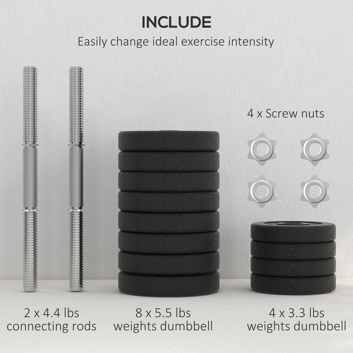 Haltères ajustables 30 kg — Lot de 14
